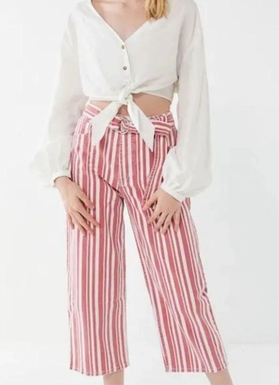 NWT Womens BDG by Urban Outfitters Austen Belted Wide Leg High Waisted Jeans 28